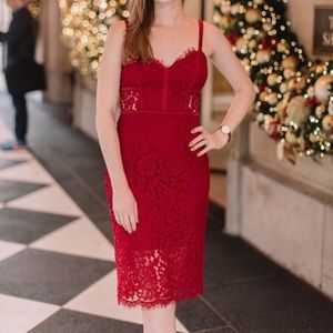 Express Dress Womens Size 0 Red Sleeveless Formal Lace Zipper Ladies Dress